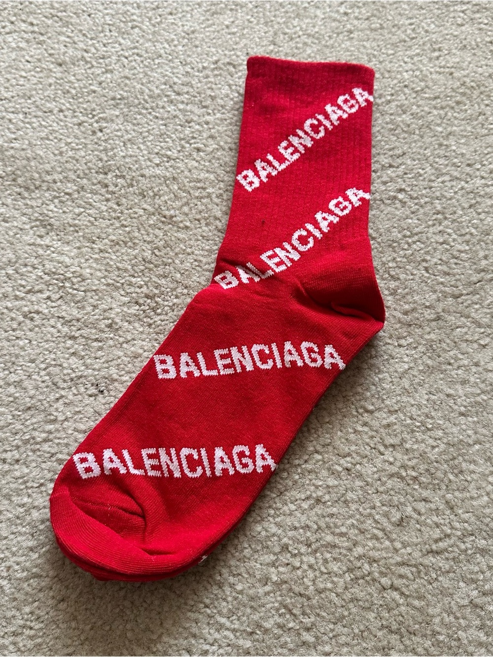 Balenciaga Men’s Red Crew Sock